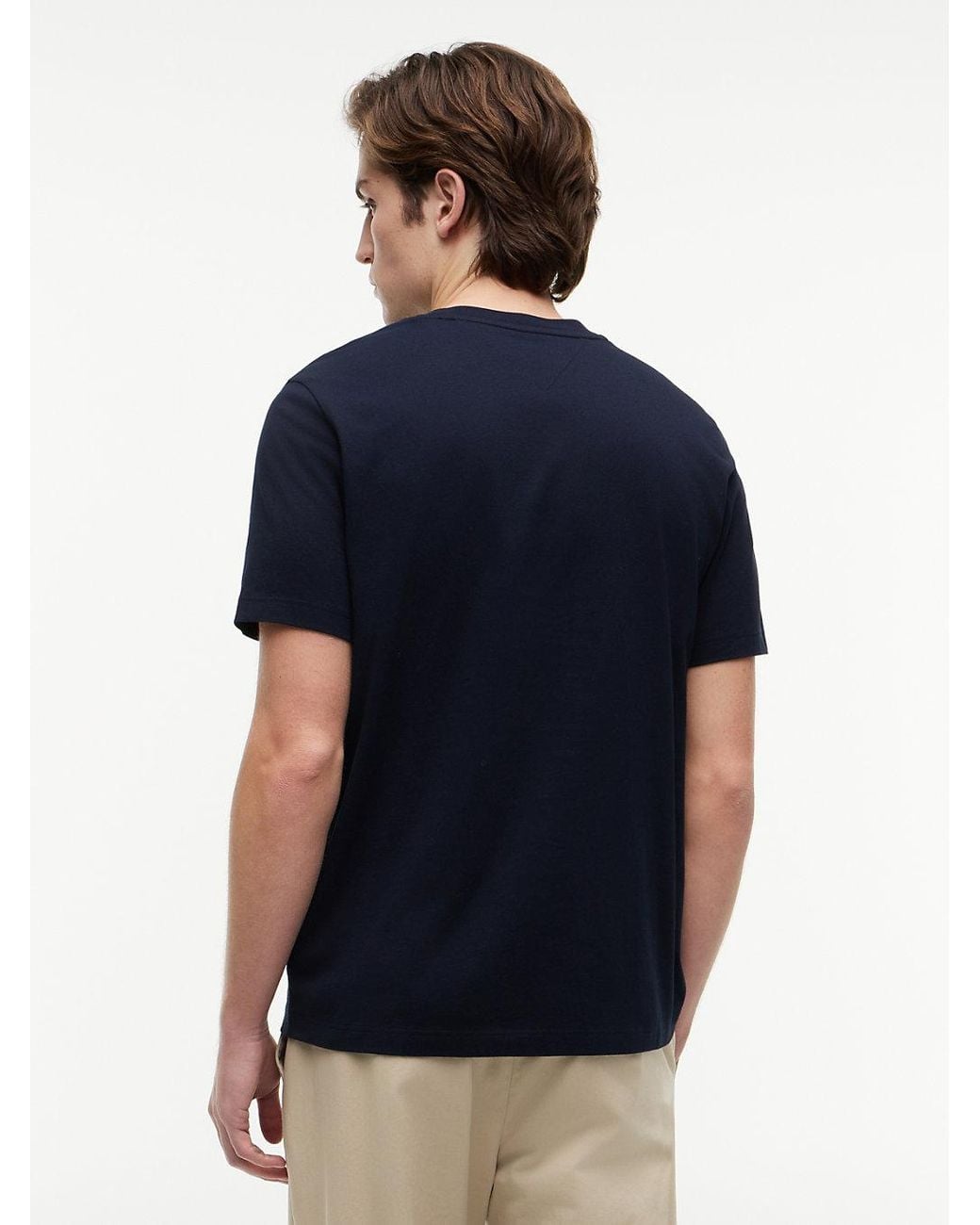 Tommy Hilfiger Blue Logo Jersey Crew Neck T-Shirt for men