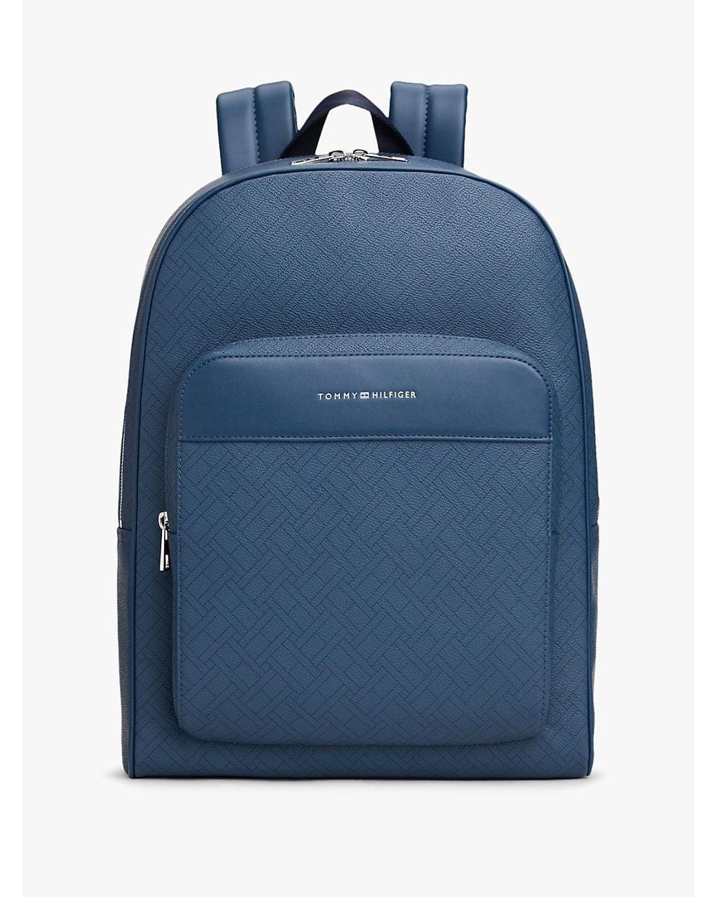 Tommy Hilfiger Blue Hilfiger Flag Mixed Texture Dome Backpack for men