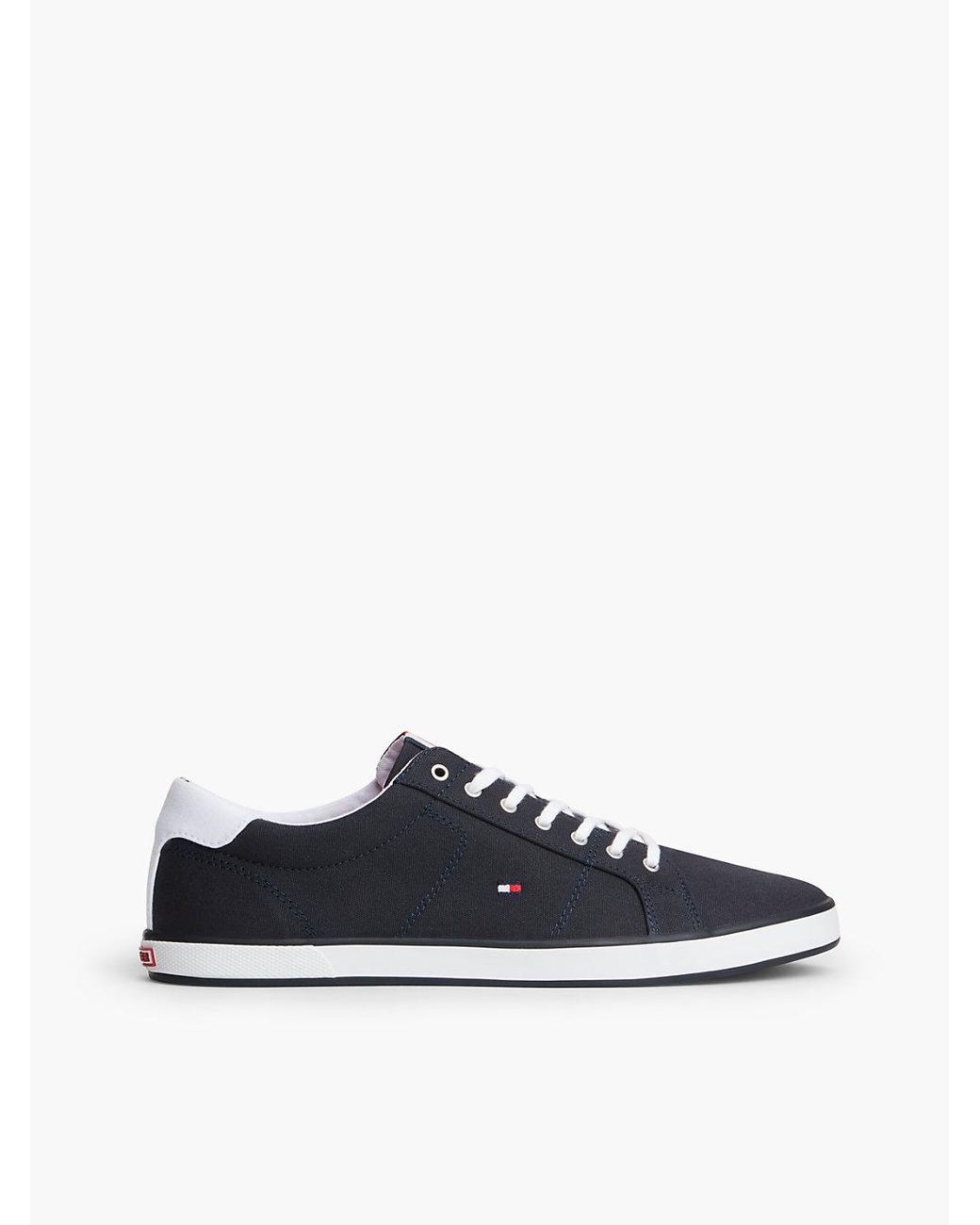 Tommy Hilfiger Blue Canvas Lace Up Trainers for men