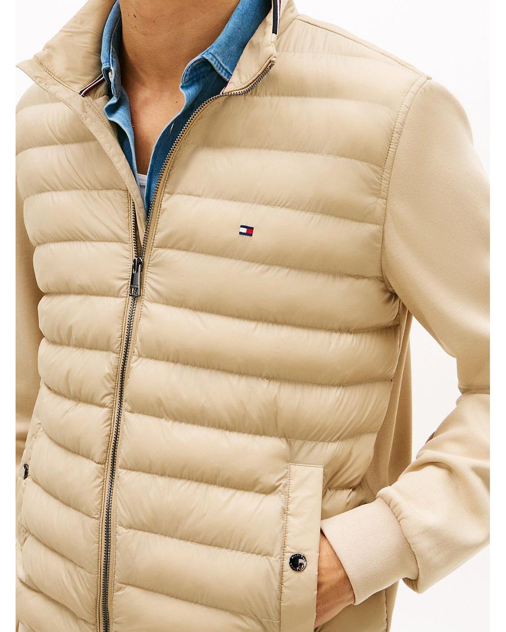 Tommy Hilfiger Natural Intechno Knit Zip-Thru Sweatshirt for men