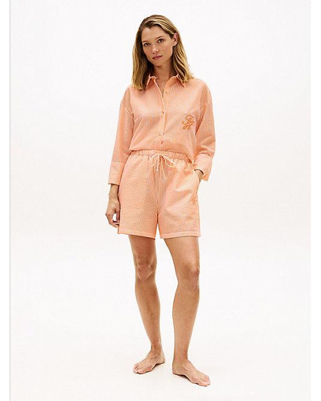 Tommy Hilfiger White Seersucker Cover Up Shorts
