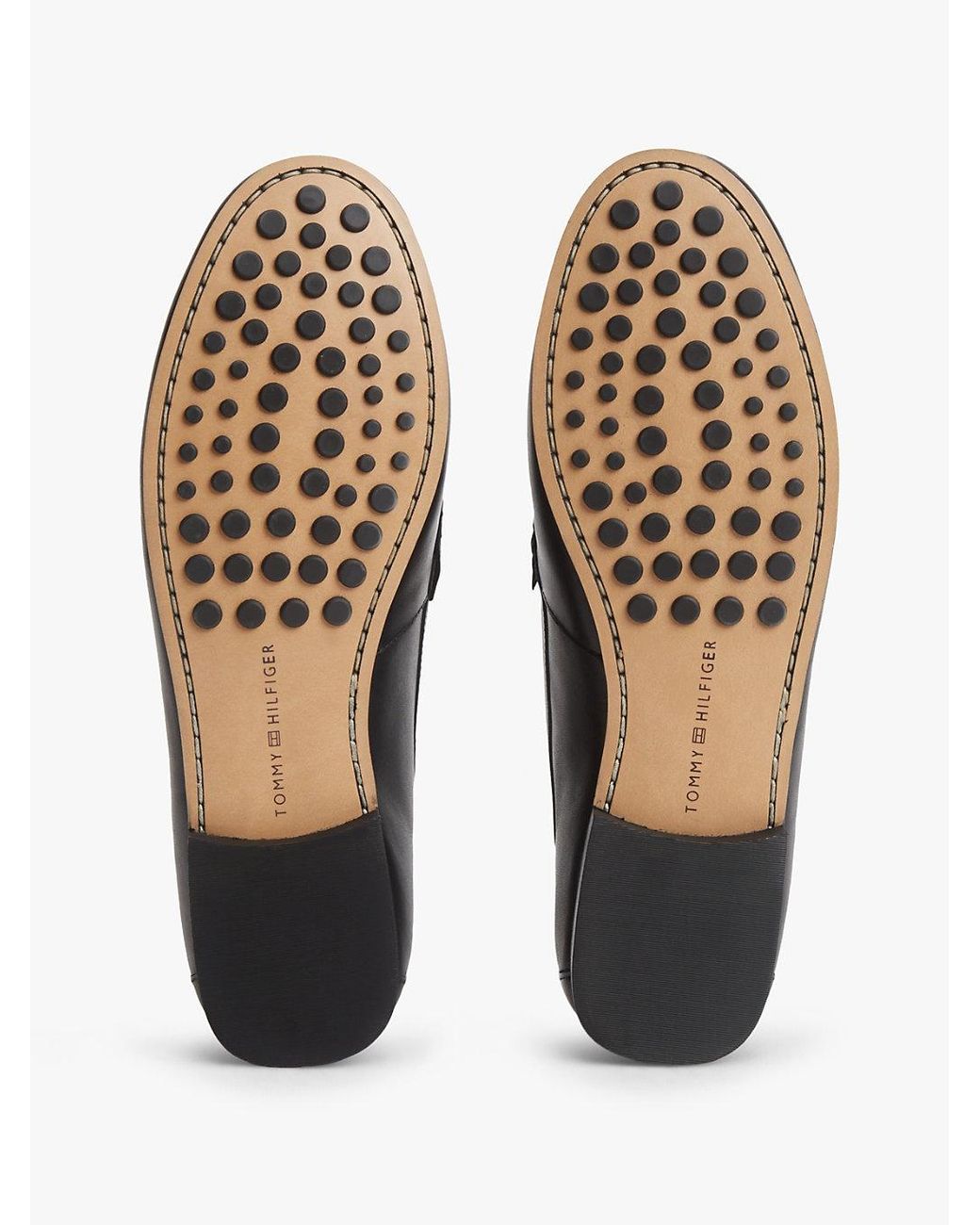 Tommy Hilfiger White Th Monogram Leather Penny Loafers