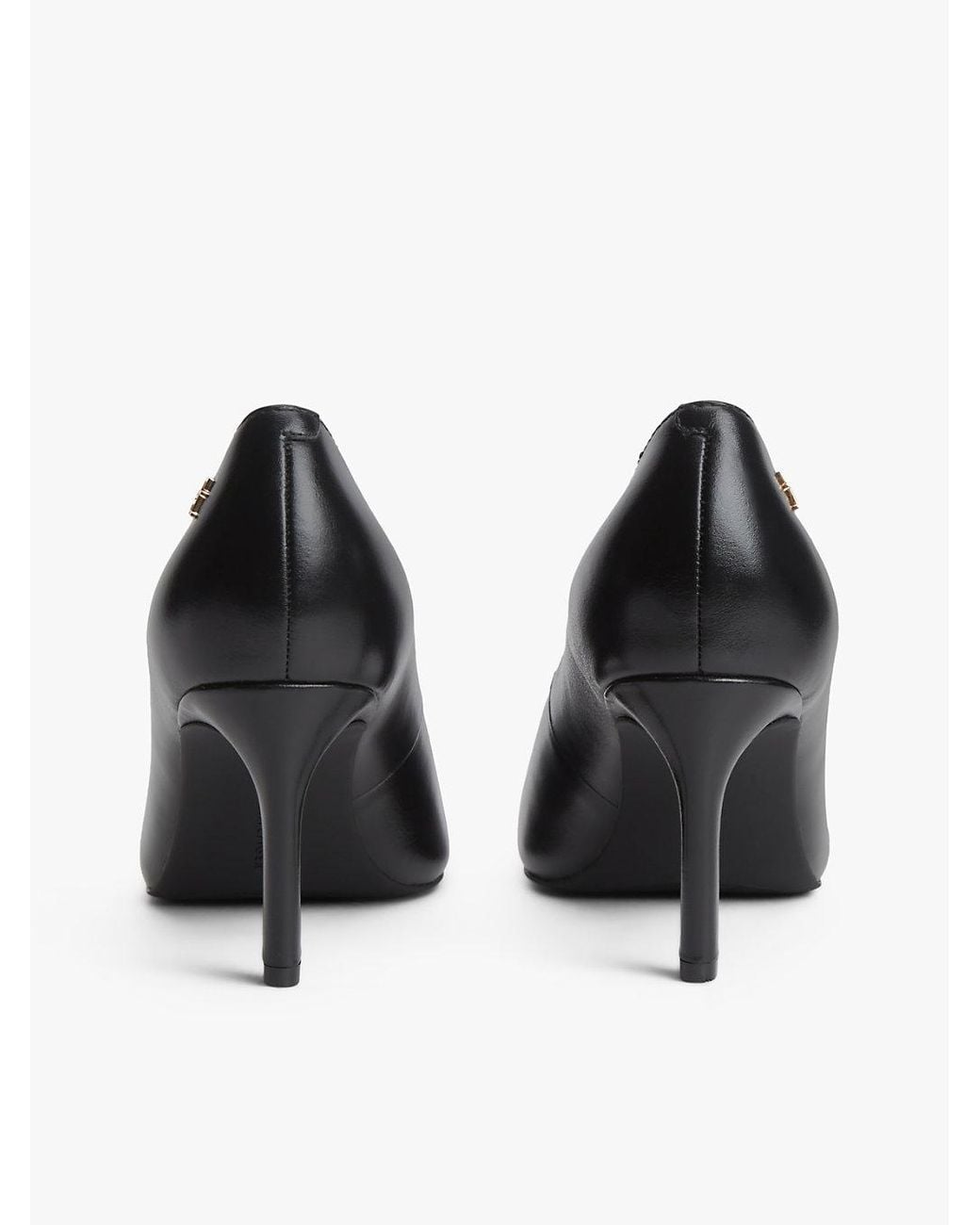 Tommy Hilfiger White Th Monogram Leather High Heels
