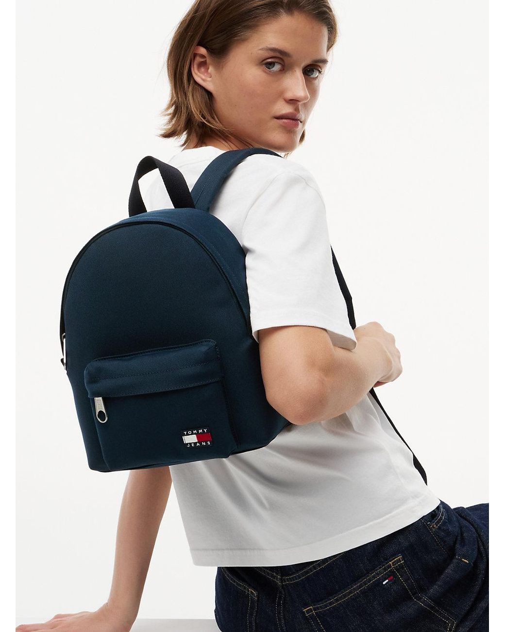 Tommy Hilfiger Blue Essential Logo Dome Backpack