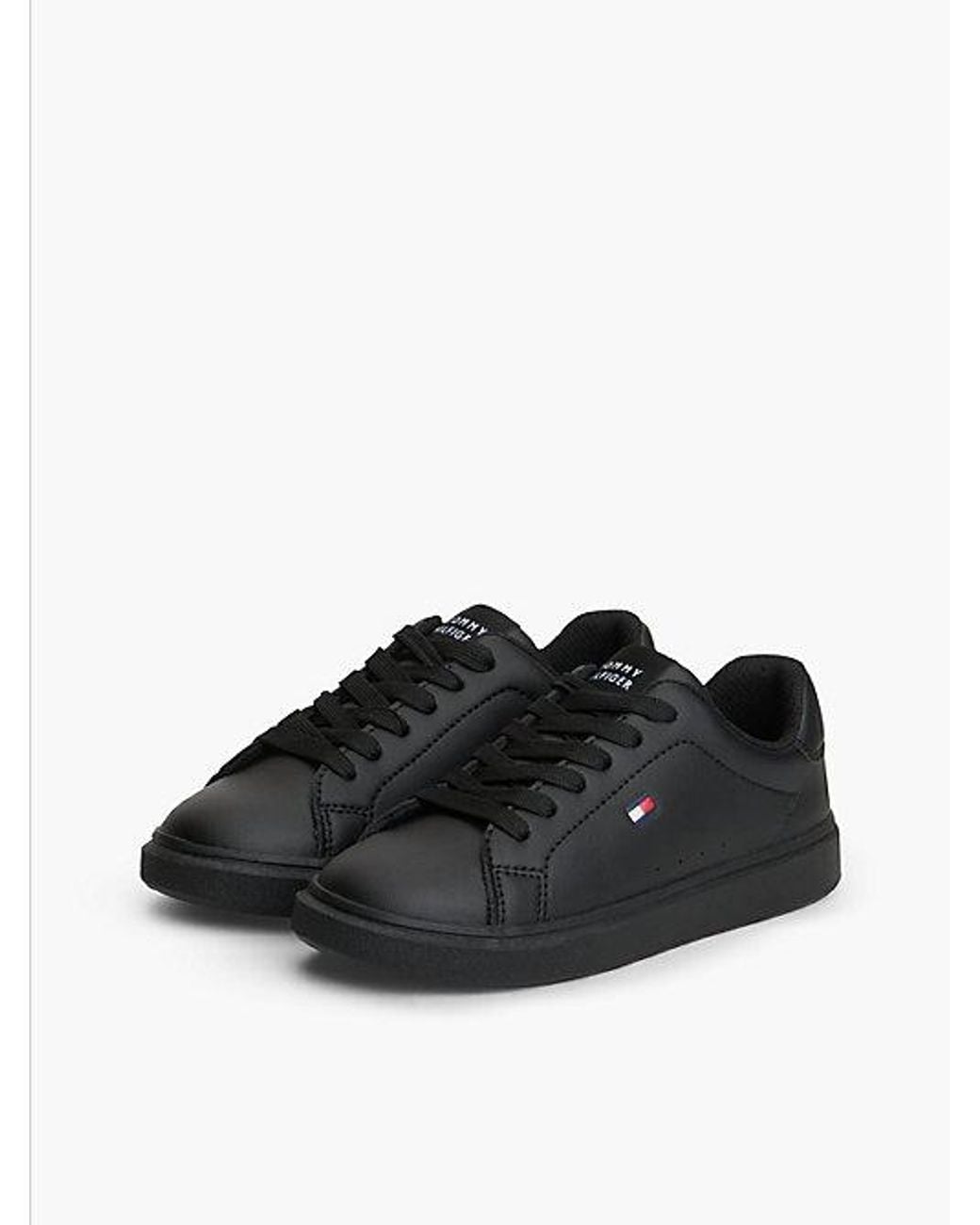 Tommy Hilfiger Black Flag Logo Lace Up Trainers