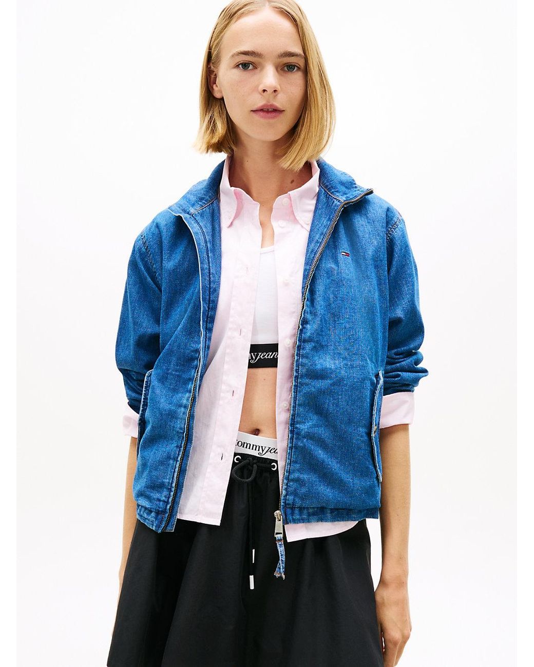 Tommy Hilfiger Blue Zip-Thru Chambray Denim Jacket