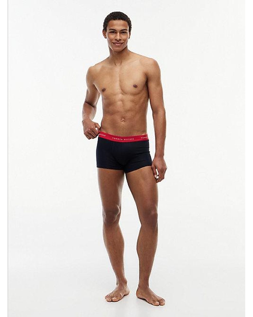 Tommy Hilfiger Blue 3-Pack Signature Logo Contrast Waistband Trunks for men