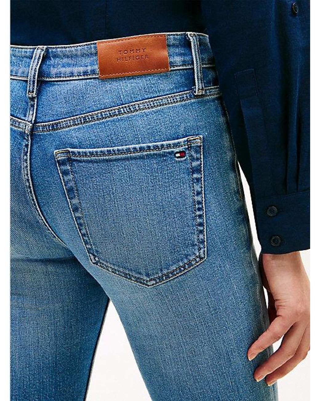 Tommy Hilfiger Blue Faded Mid Rise Slim Jeans