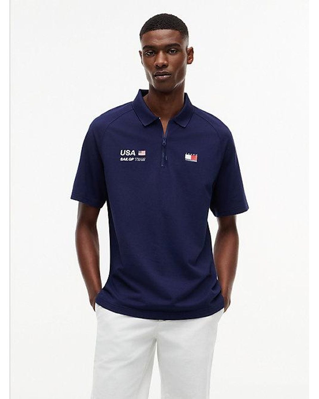Tommy Hilfiger Blue Tommy X U.S. Sail Gp Team Performance Pique Polo Shirt