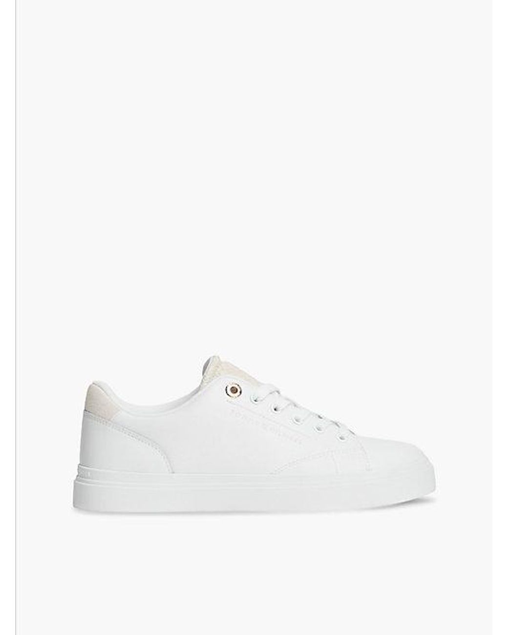 Tommy Hilfiger White Monogram Leather Cupsole Trainers