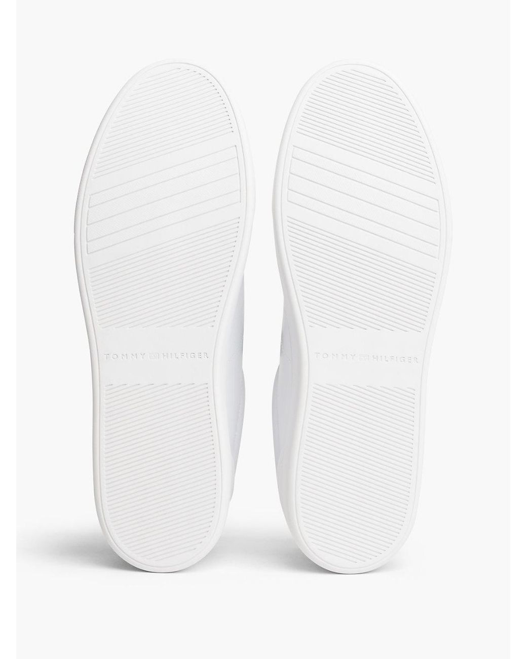 Tommy Hilfiger White Leather Th Monogram Court Trainers