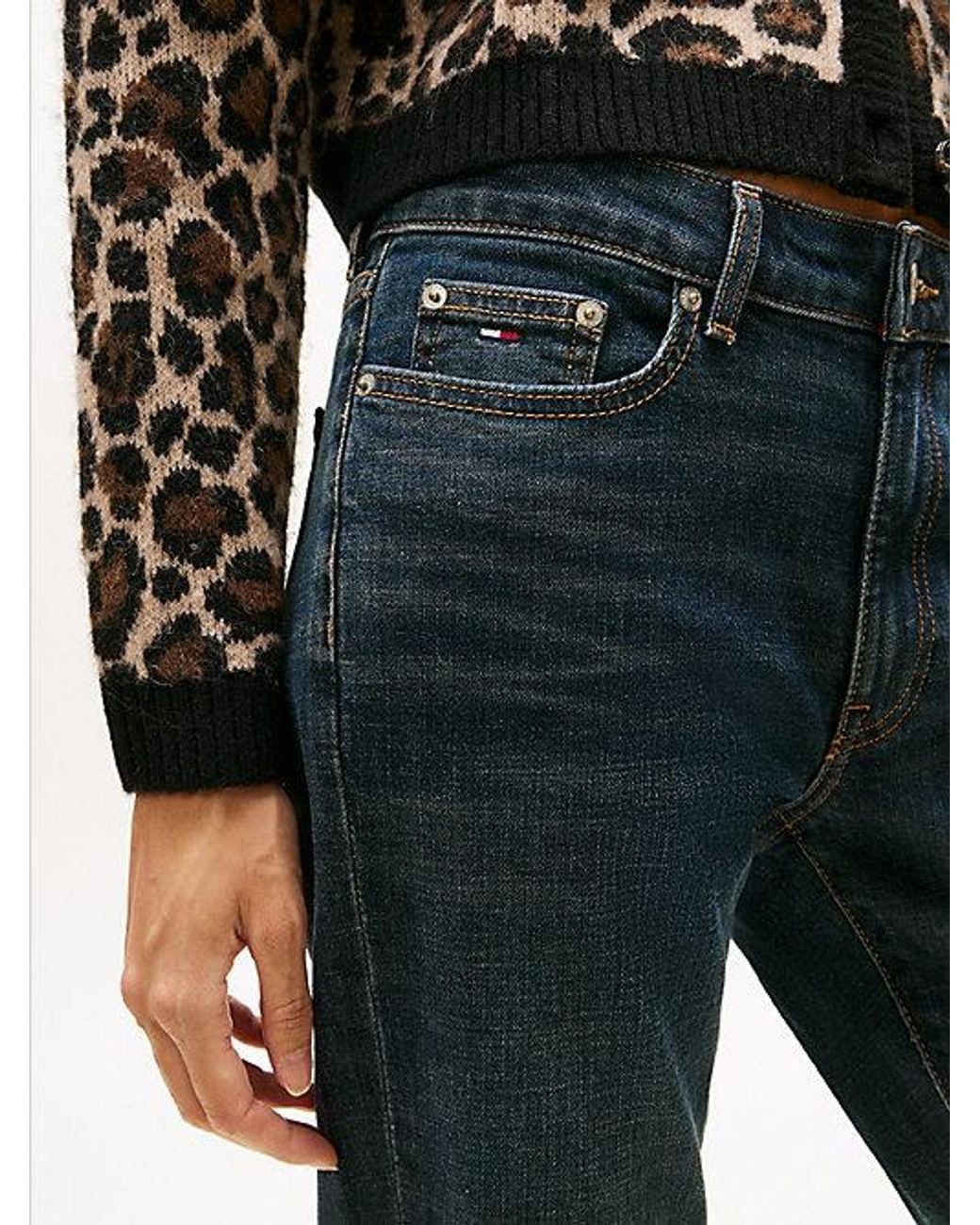Tommy Hilfiger Black Mid Rise Slim Faded Jeans