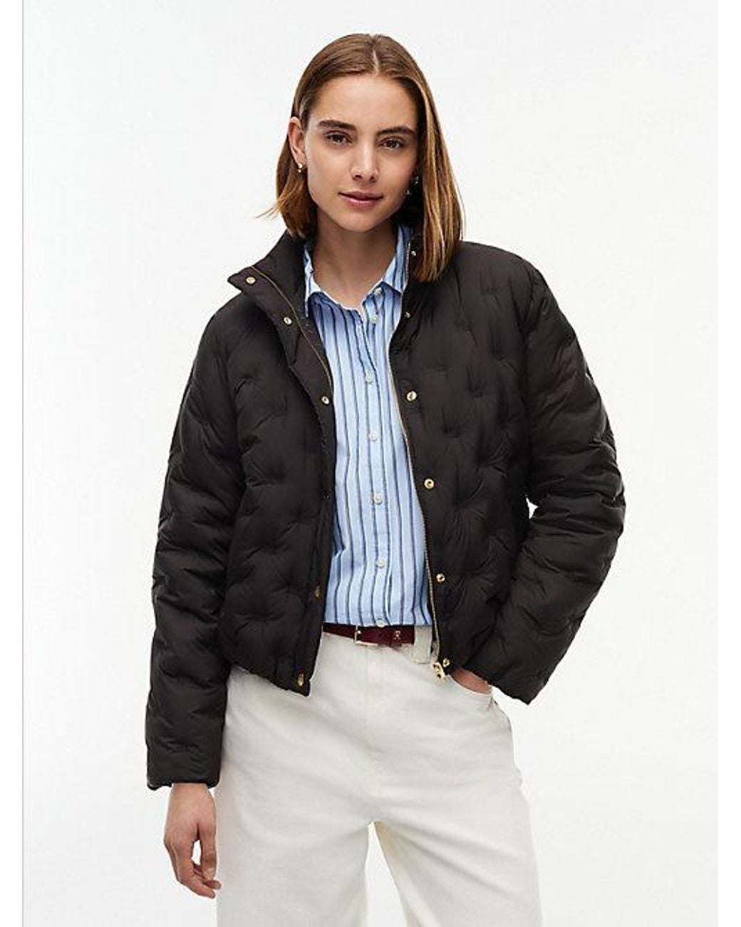 Tommy Hilfiger Black Tone Button Flag Down Quilted Jacket