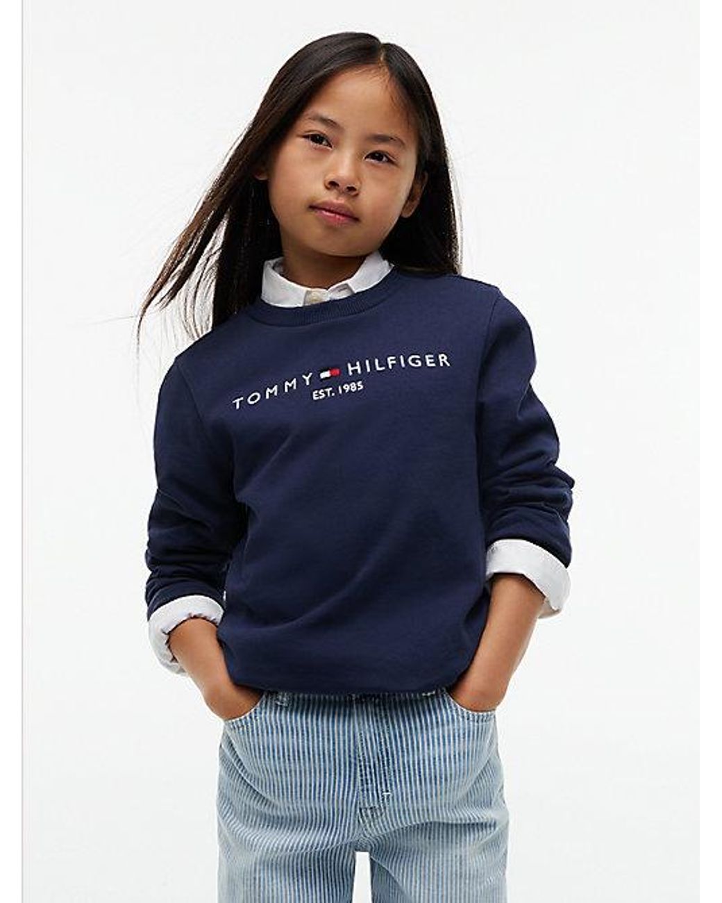 Tommy Hilfiger Blue Essential Logo Sweatshirt