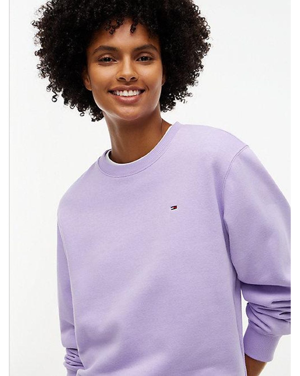 Tommy Hilfiger Purple Tommy Jeans Flag Embroidery Brushed Fleece Sweatshirt