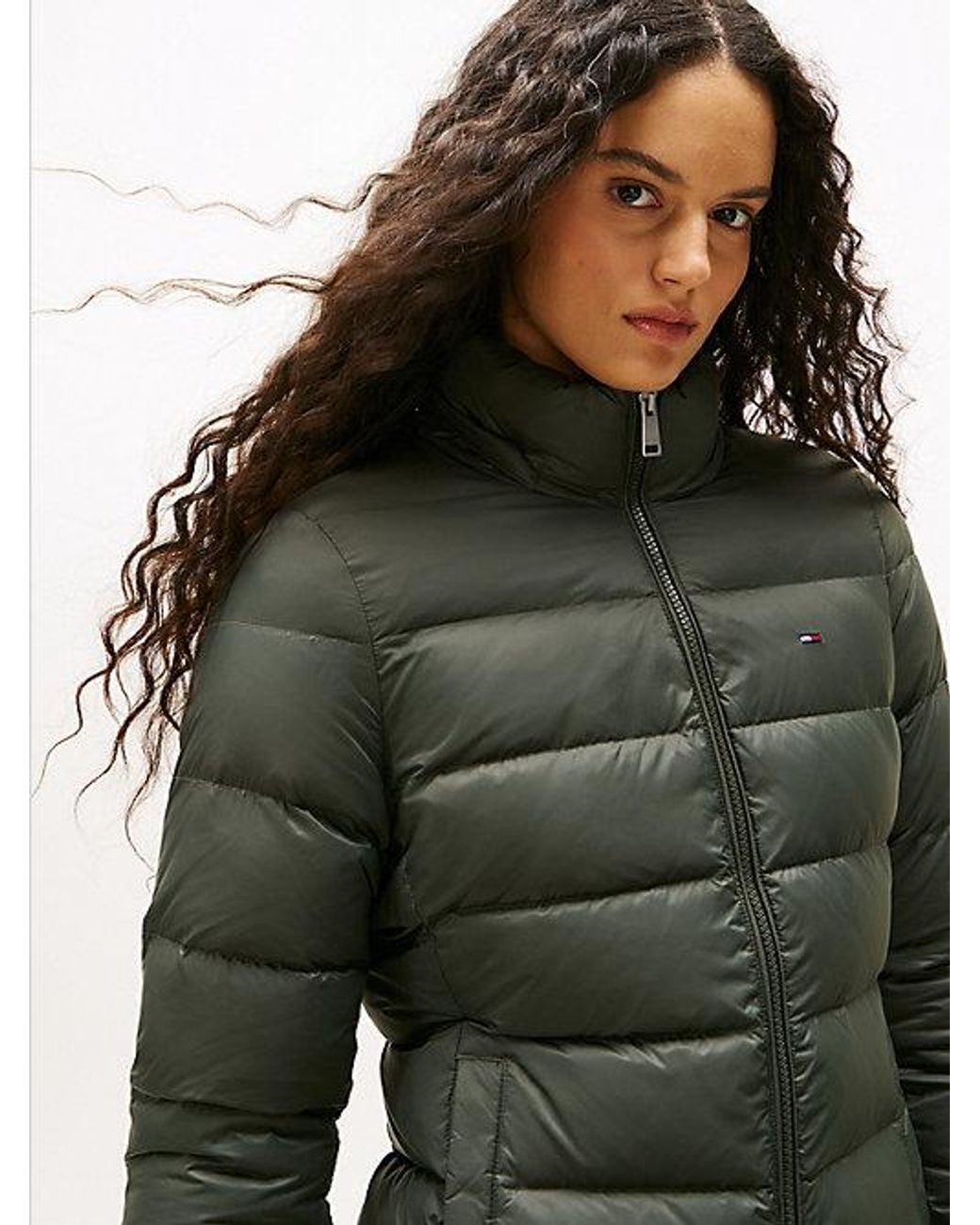 Tommy Hilfiger White Shiny Water Repellent Down Puffer Coat
