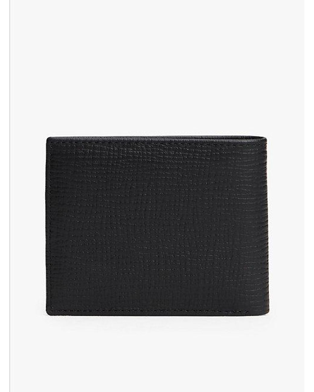 Tommy Hilfiger Black Hilfiger Flag Leather Bifold Credit Card Wallet for men