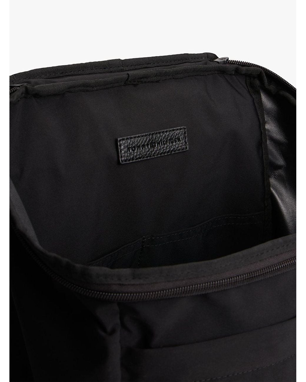 Tommy Hilfiger Black Textile Logo Packable Backpack for men
