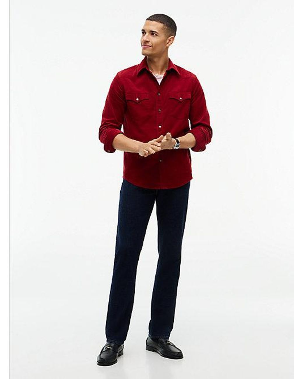 Tommy Hilfiger Red Regular Fit Western Corduroy Shirt for men