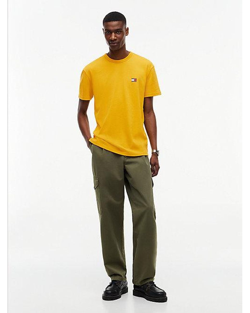 Tommy Hilfiger Yellow Tommy Badge Jersey Crew Neck T-Shirt for men