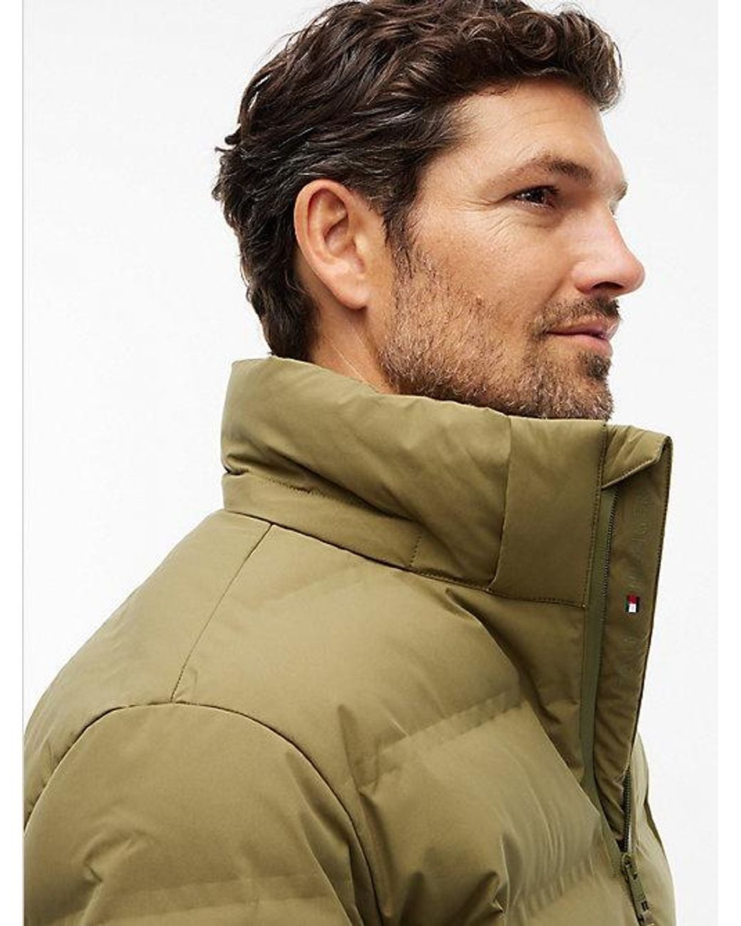 Tommy Hilfiger Green Performance Tech Padded Hooded Jacket for men