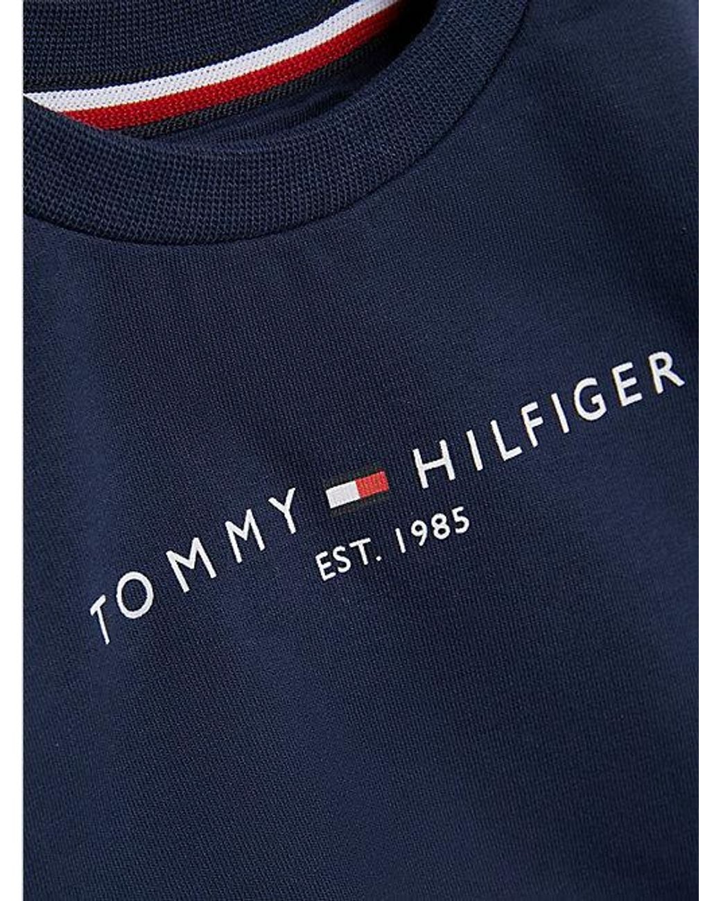 Tommy Hilfiger Blue Essential Logo Sweatshirt And Joggers Set