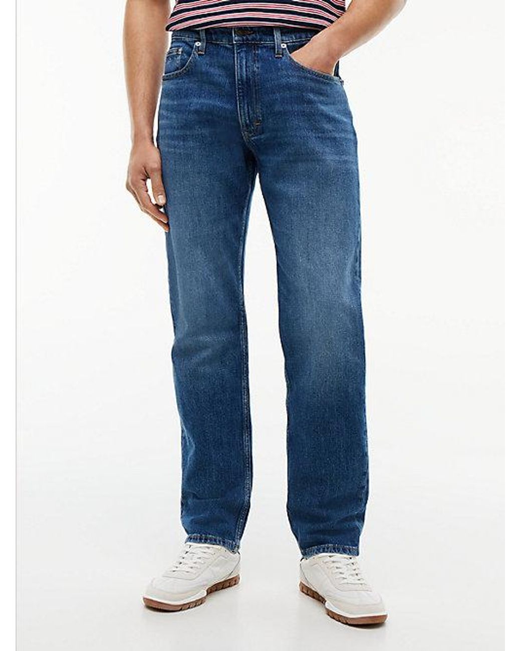 Tommy Hilfiger Blue Ryan Slim Straight Faded Jeans for men