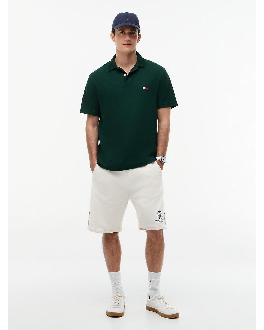 Tommy Hilfiger Green Classic Fit Knit Collar Polo Shirt for men