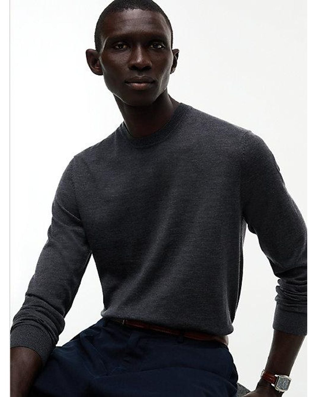 Tommy Hilfiger Blue New York Label Pure Wool Jumper for men
