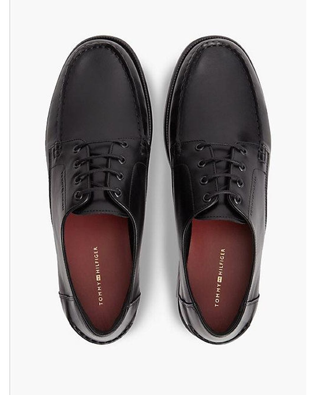Tommy Hilfiger White New York Label Leather Lace Up Shoes for men