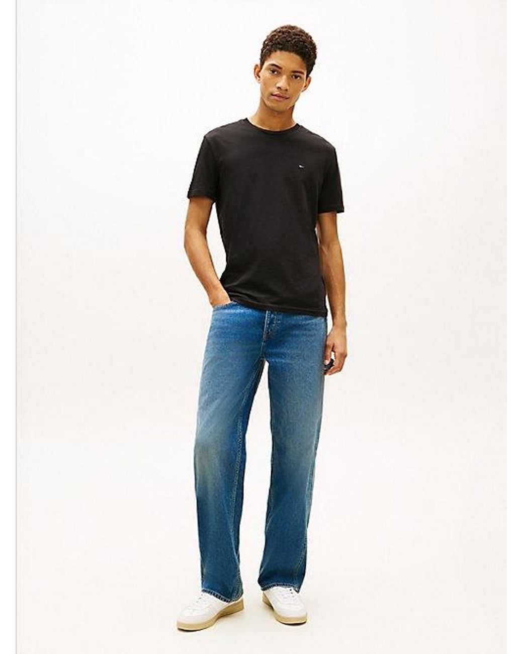 Tommy Hilfiger Black 3-Pack Tommy Flag Extra Slim T-Shirts for men