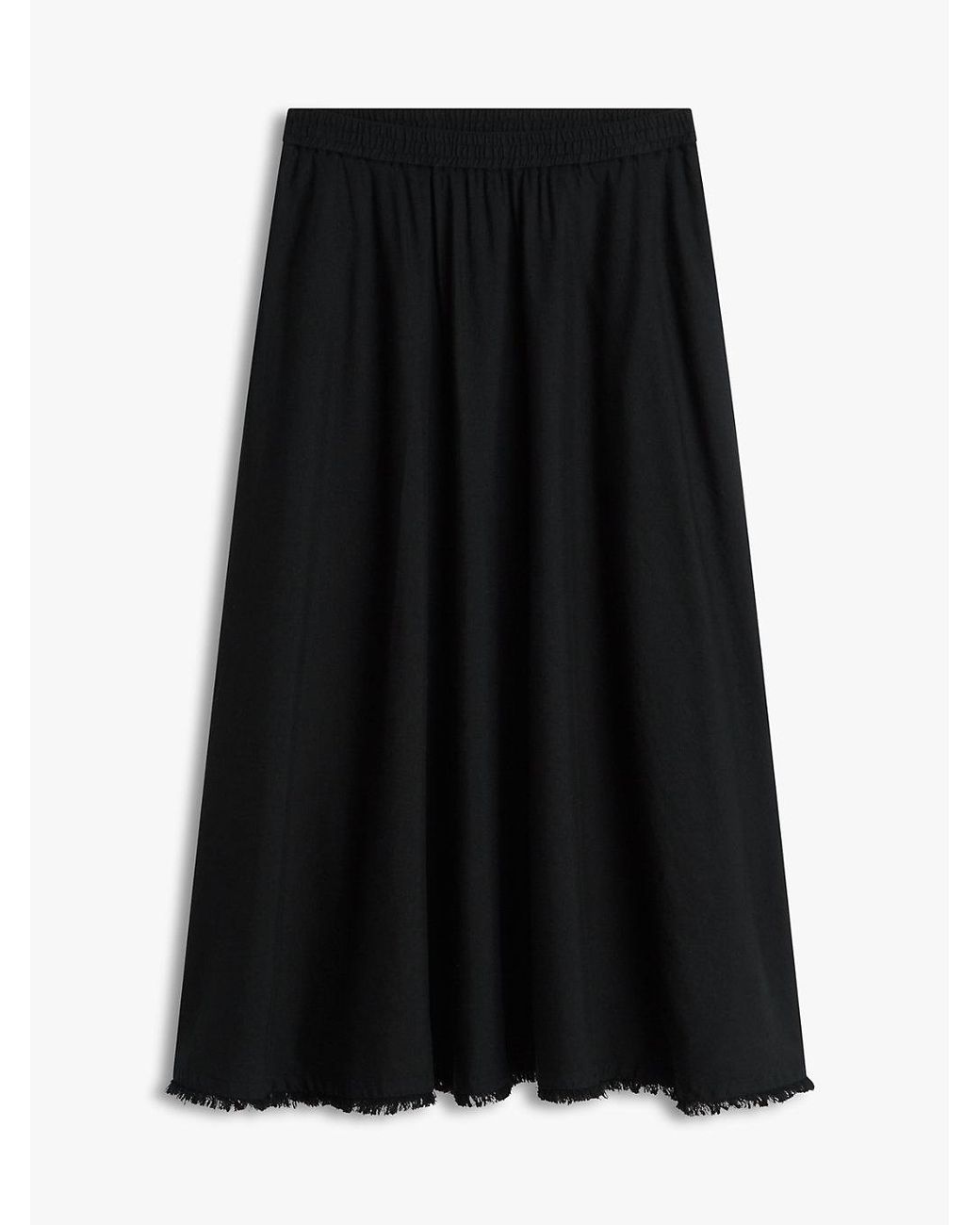 Tommy Hilfiger White Pleated Linen Blend Midi A-Line Skirt