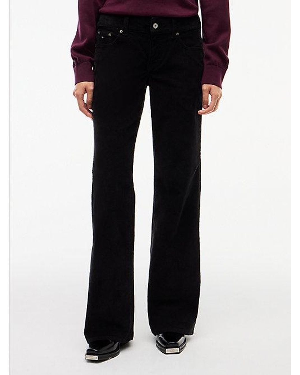 Tommy Hilfiger Black Tommy Jeans Low Rise Bootcut Corduroy Trousers
