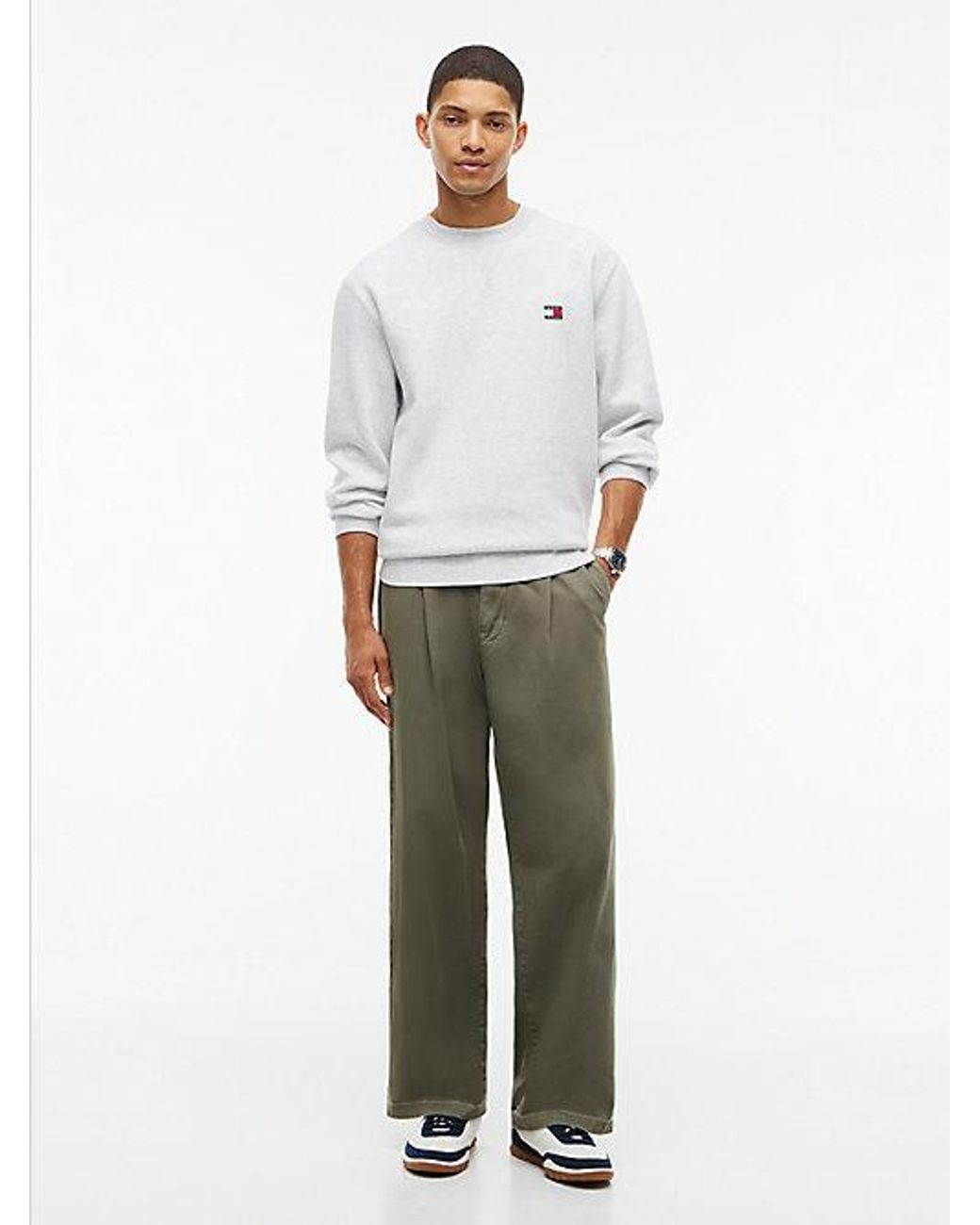 Tommy Hilfiger White Badge Fleece Crew Neck Sweatshirt for men