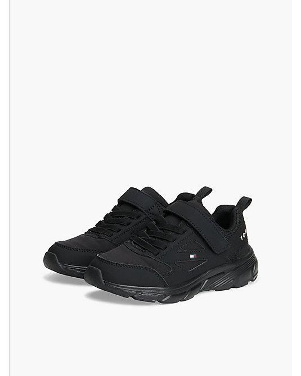 Tommy Hilfiger Black Tonal Hook And Loop Ripstop Trainers