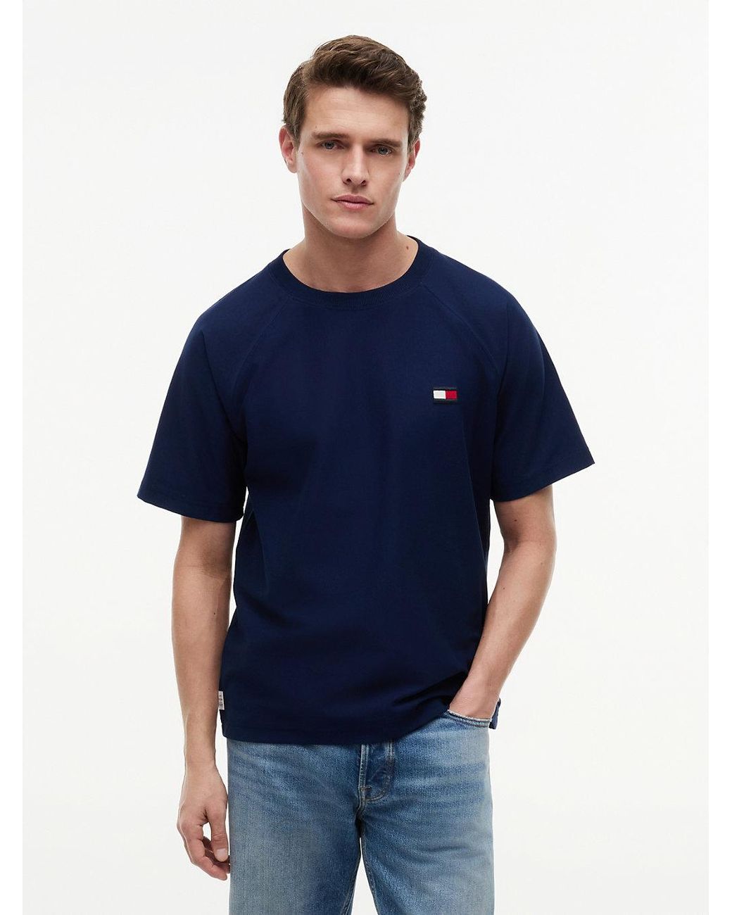 Tommy Hilfiger Blue Flag Raglan Sleeve Relaxed Jersey T-Shirt for men