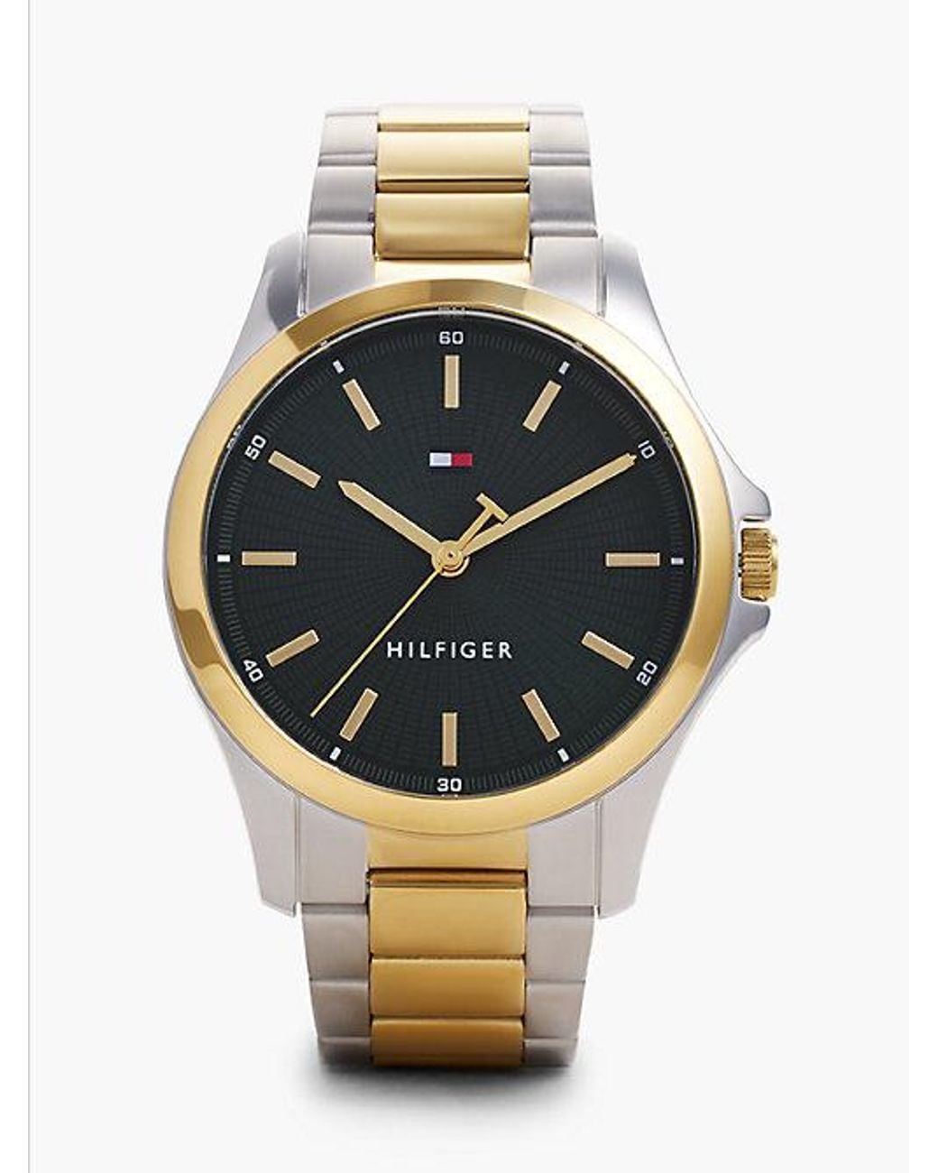 Tommy Hilfiger Metallic Two Tone Dial Chain Link Watch for men