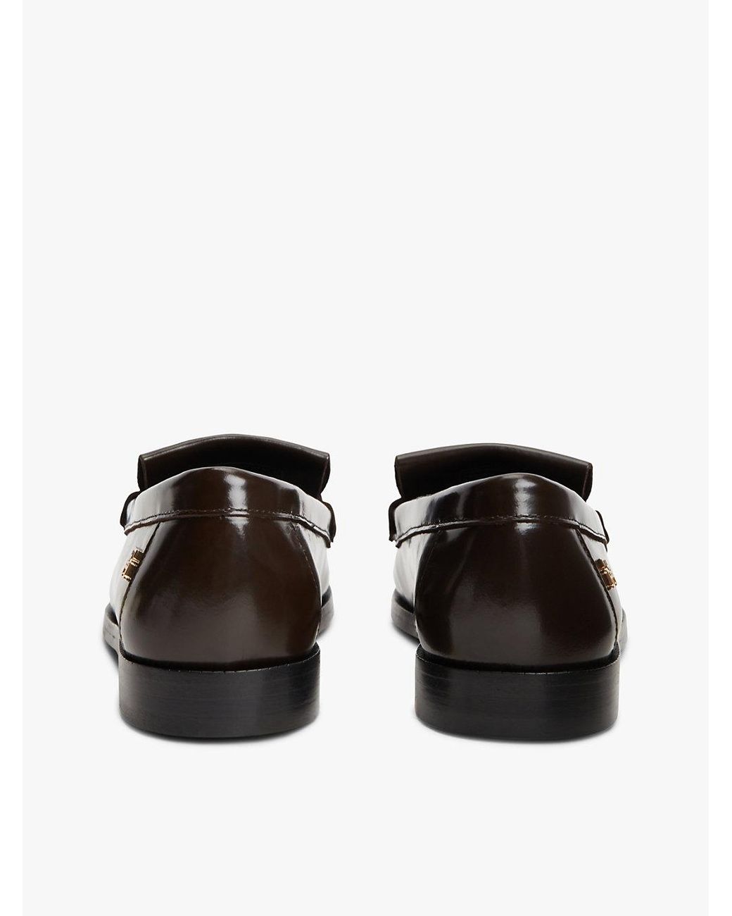 Tommy Hilfiger White Th Monogram Leather Tassel Loafers