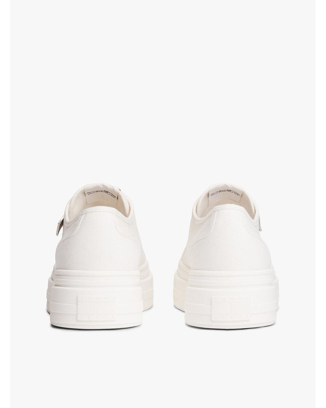 Tommy Hilfiger Natural Canvas Platform Trainers With Charms
