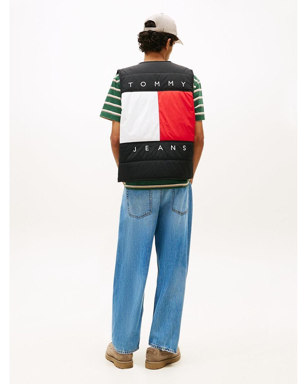 Tommy Hilfiger Green Water Repellent Colour-Blocked Back Logo Gilet for men