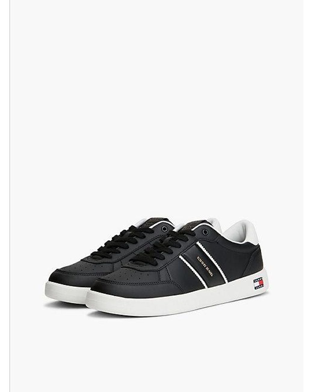 Tommy Hilfiger White Tommy Jeans Lightweight Court Trainers With Leather for men