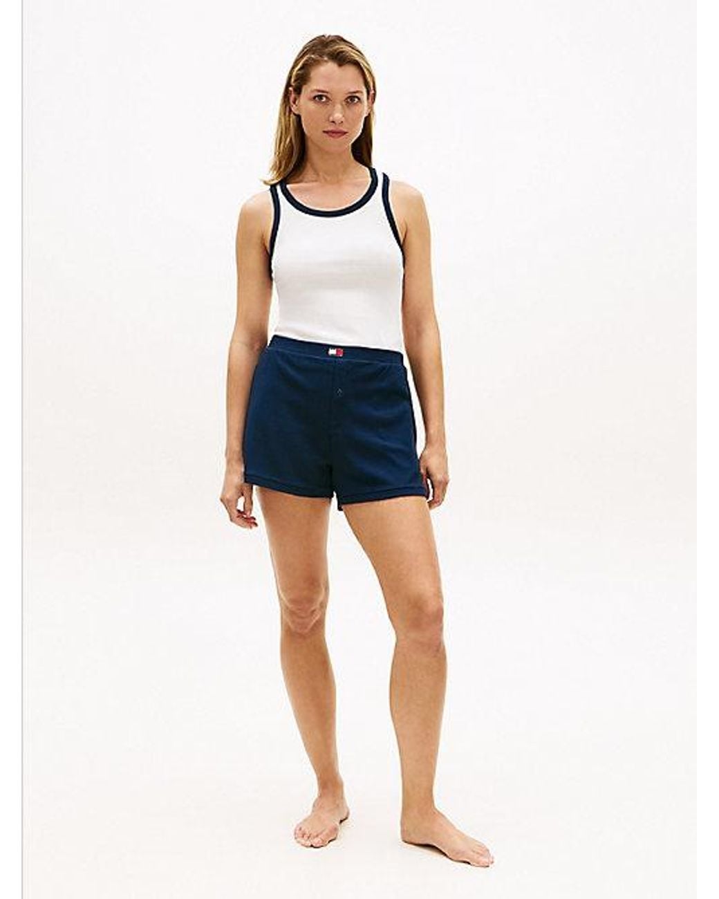 Tommy Hilfiger Blue Heritage Ribbed Racerback Lounge Tank Top