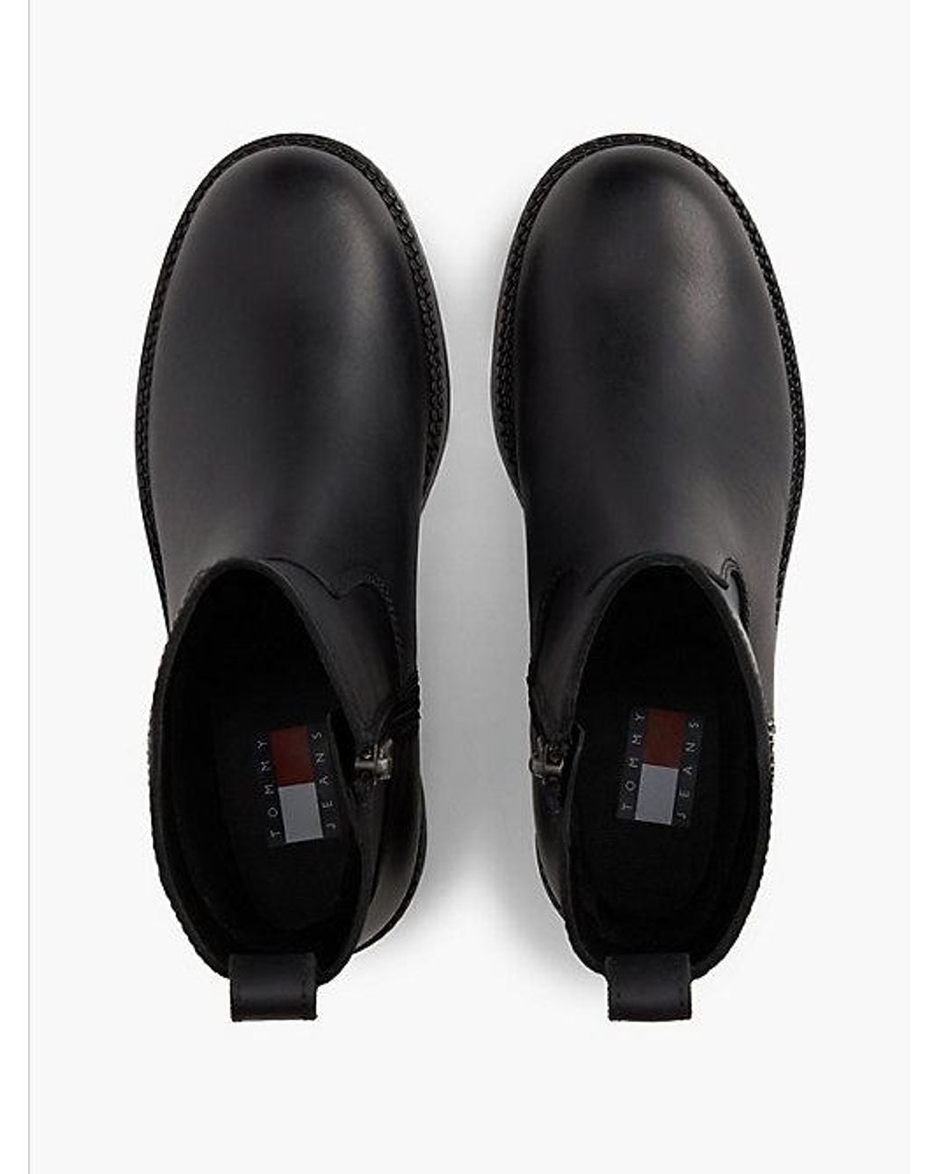 Tommy Hilfiger Black Tommy Jeans Leather Soft Outsole Chelsea Boots