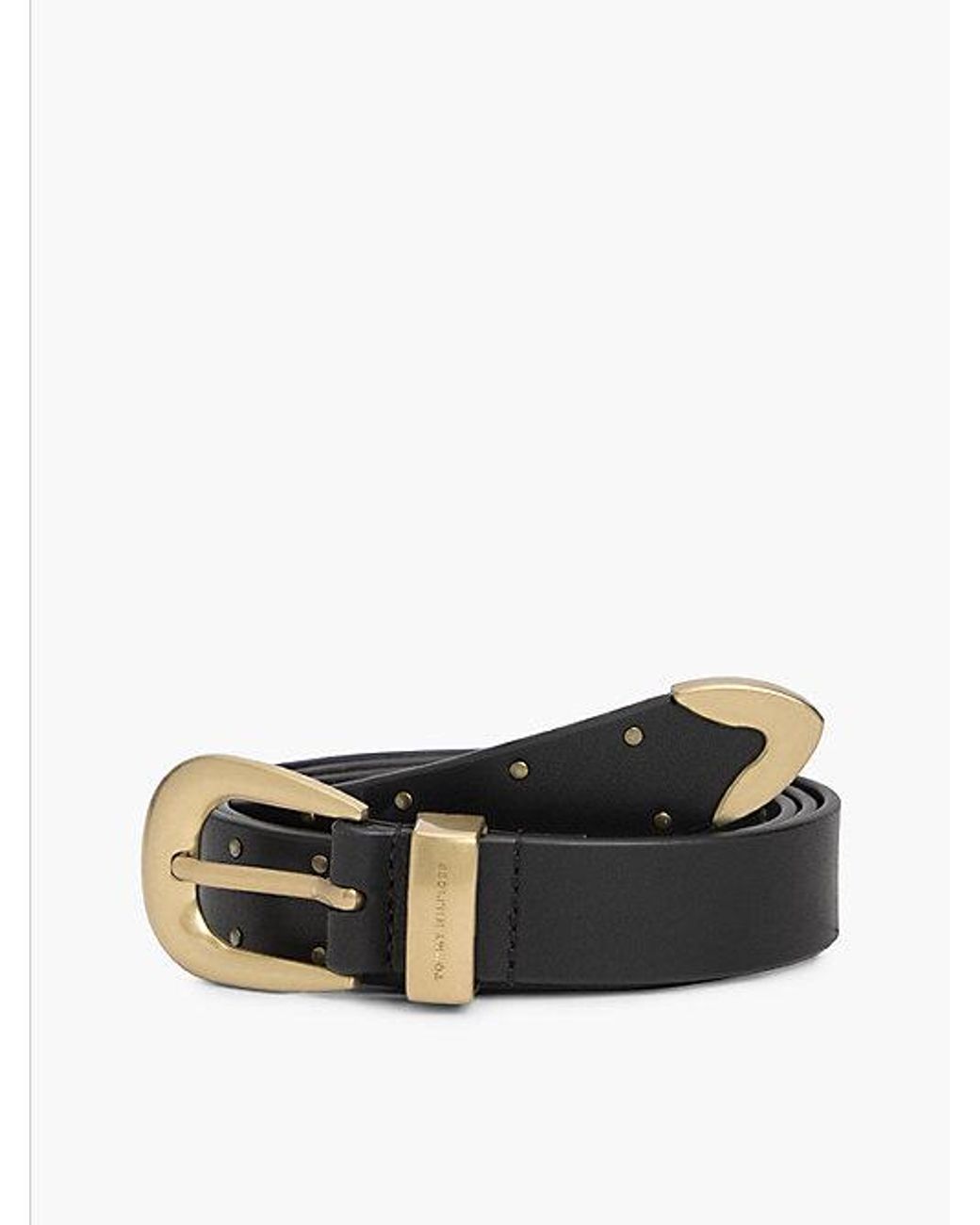 Tommy Hilfiger Multicolor Leather Western Rounded Buckle Studded Belt