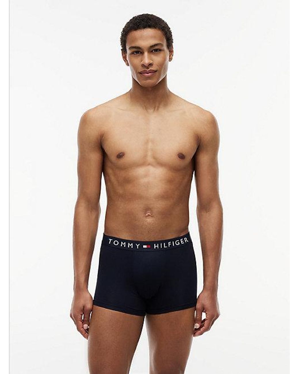 Tommy Hilfiger Black 3 Pack Th Original Logo Waistband Trunks for men