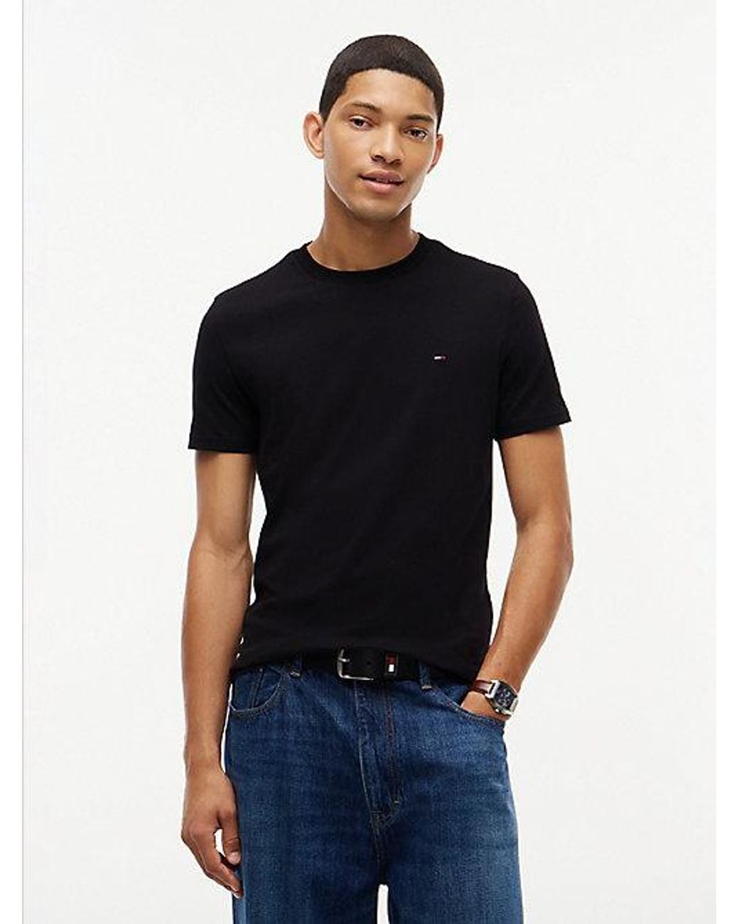 Tommy Hilfiger Black 2-Pack Tommy Flag Extra Slim T-Shirts for men