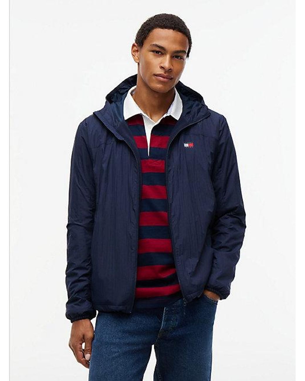 Tommy Hilfiger Blue Tommy Jeans Water Resistant Ripstop Relaxed Chicago Windbreaker for men