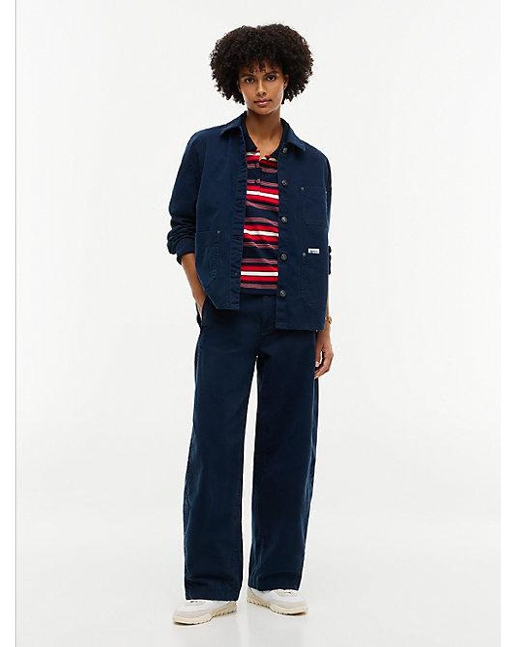 Tommy Hilfiger Blue Tommy Jeans Barrel Leg Oxford Trousers