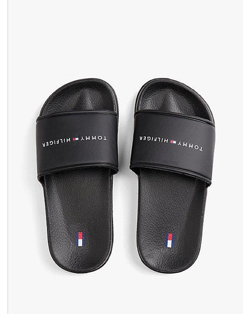 Tommy Hilfiger White Logo Pool Slides