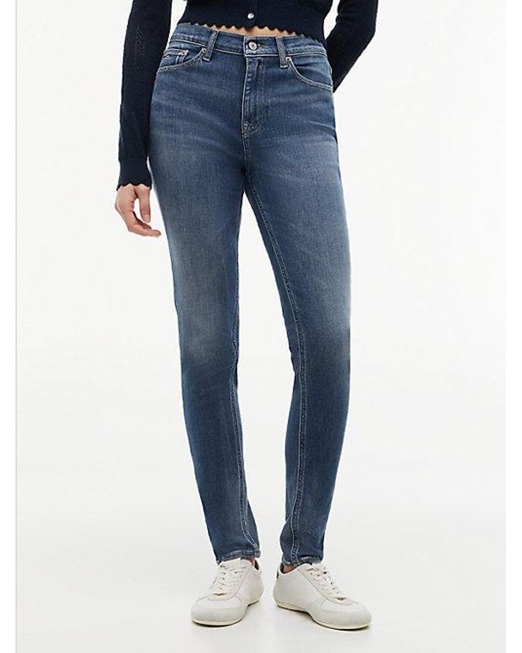 Tommy Hilfiger Blue Nora Whiskered Mid Rise Skinny Jeans